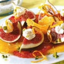 Salada de laranja e figo com creme de vinho