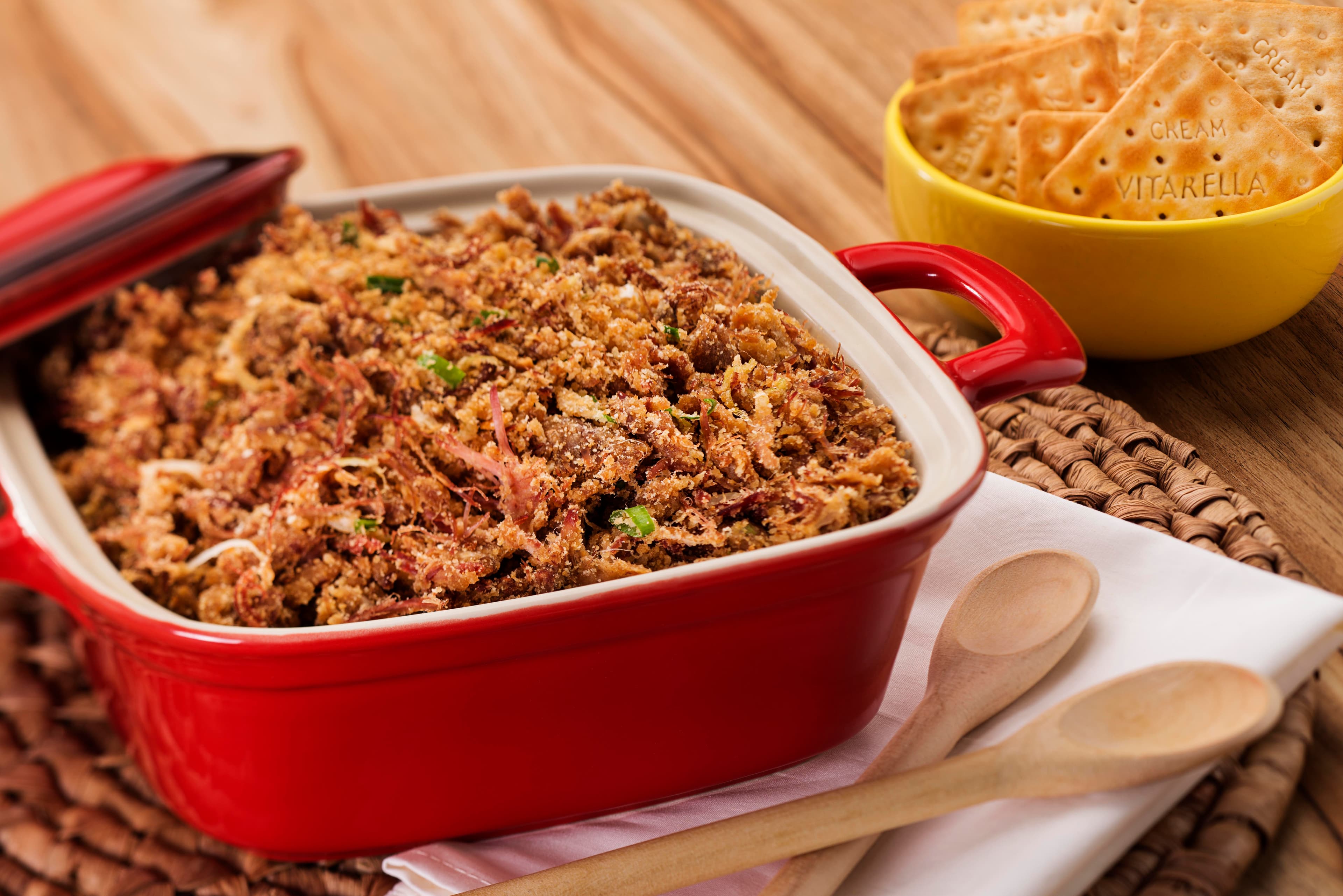 Paçoca de Charque com Bolacha Cream Cracker Vitarella