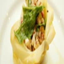 Saladinha de Polvo com Rúcula em Taças de Filo