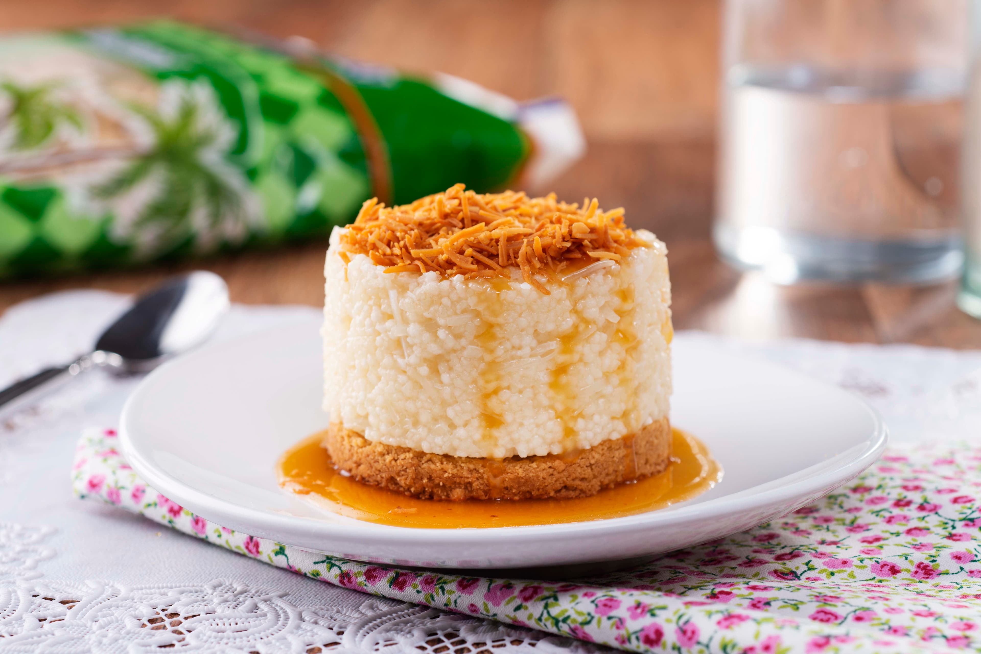 Pudim de Tapioca com Base de Biscoito Coquinho