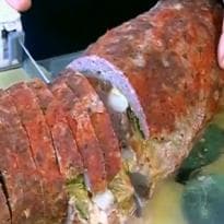 Falso lombo (rocambole de carne moída) do Jornal Hoje