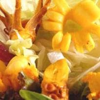 Salada de todos os verdes com frutos do mar