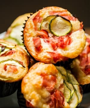 Cupcake Salgado de Queijo, Presunto e Abobrinha