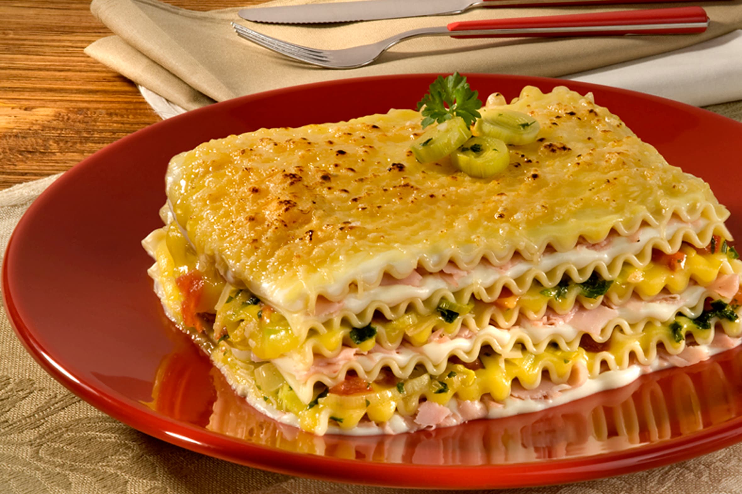 Lasanha ao Creme de Mandioquinha com Alho Poró