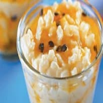 Arroz doce com Calda de Maracujá