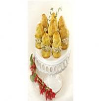 Profiteroles Recheados com Frango Defumado