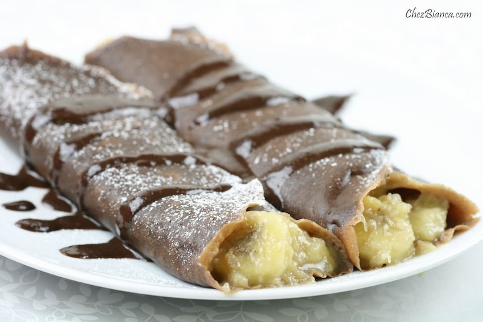 Crepe de chocolate com banana