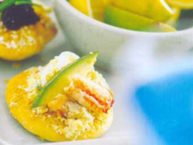 Minifocaccias aos frutos do mar