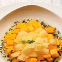 Manga com picolé e manjericão