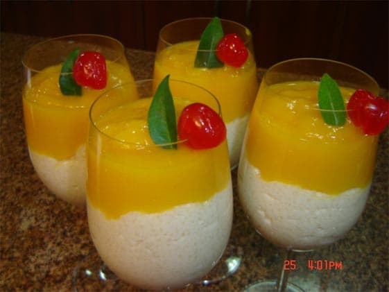 Mousse de Tapioca com creme de manga