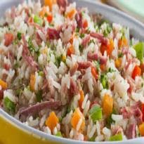 Arroz de Panela de Pressão com Carne Seca