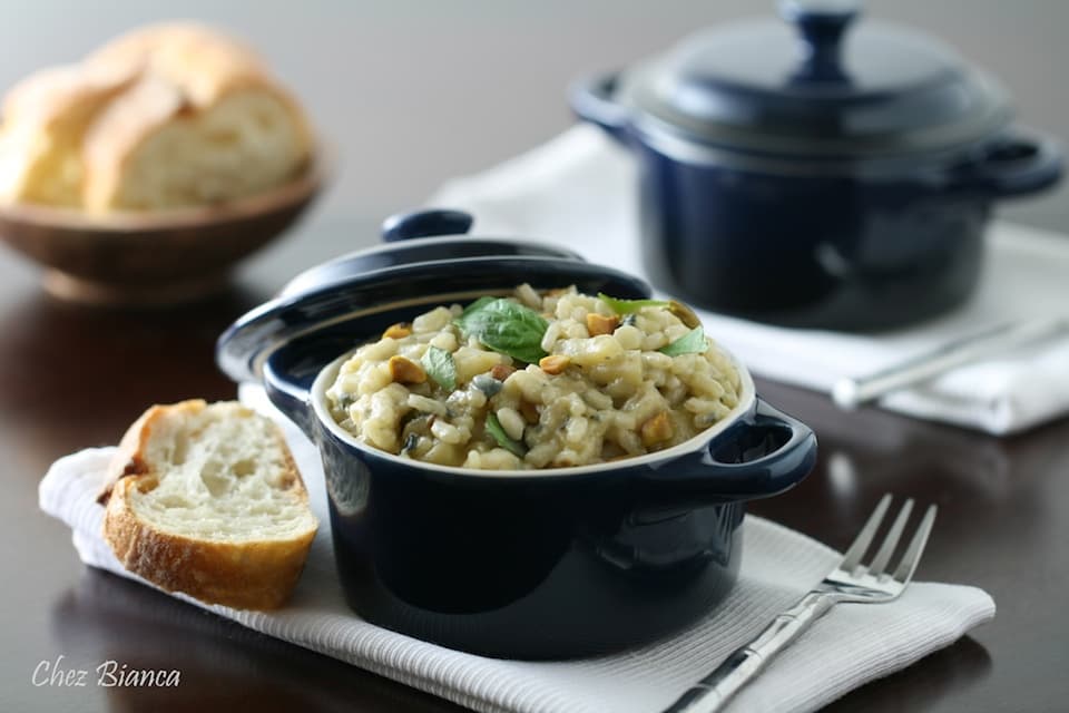 Risoto com maçã e gorgonzola
