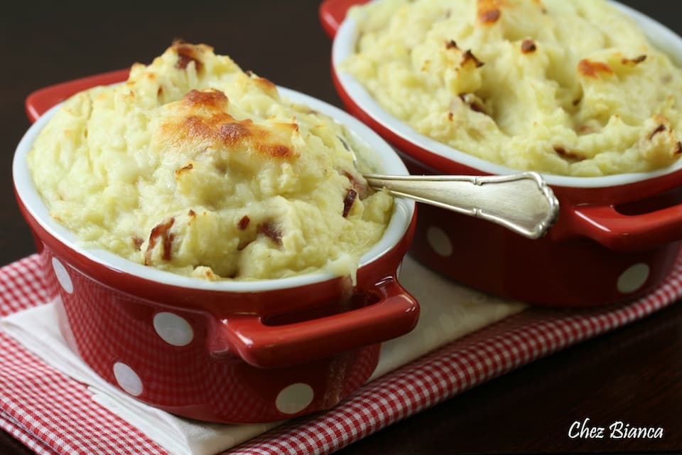 Purê de batata com bacon e ricota
