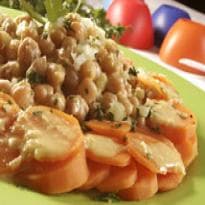 Salada de grão-de-bico e cenoura