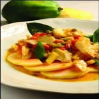 Bacalhau com Coco e Mamão Verde