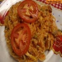 Miojo com frango e Bacon