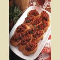 Brusquetas de polenta e linguiça