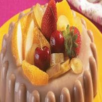 Flã de chocolate com frutas