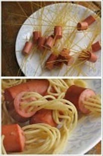 Salsichas diferentes com massa