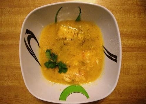 Sopa com filé de Corvina