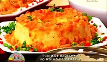 Pudim de Bacalhau ao Molho de Camarão