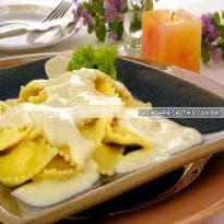 Ravioli ao creme de palmito