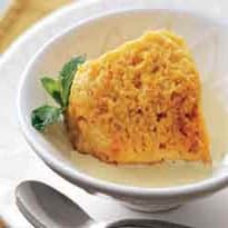 Mousse de Damasco com Creme de Baunilha