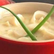 Sopa Cremosa de Palmito com Água de Coco