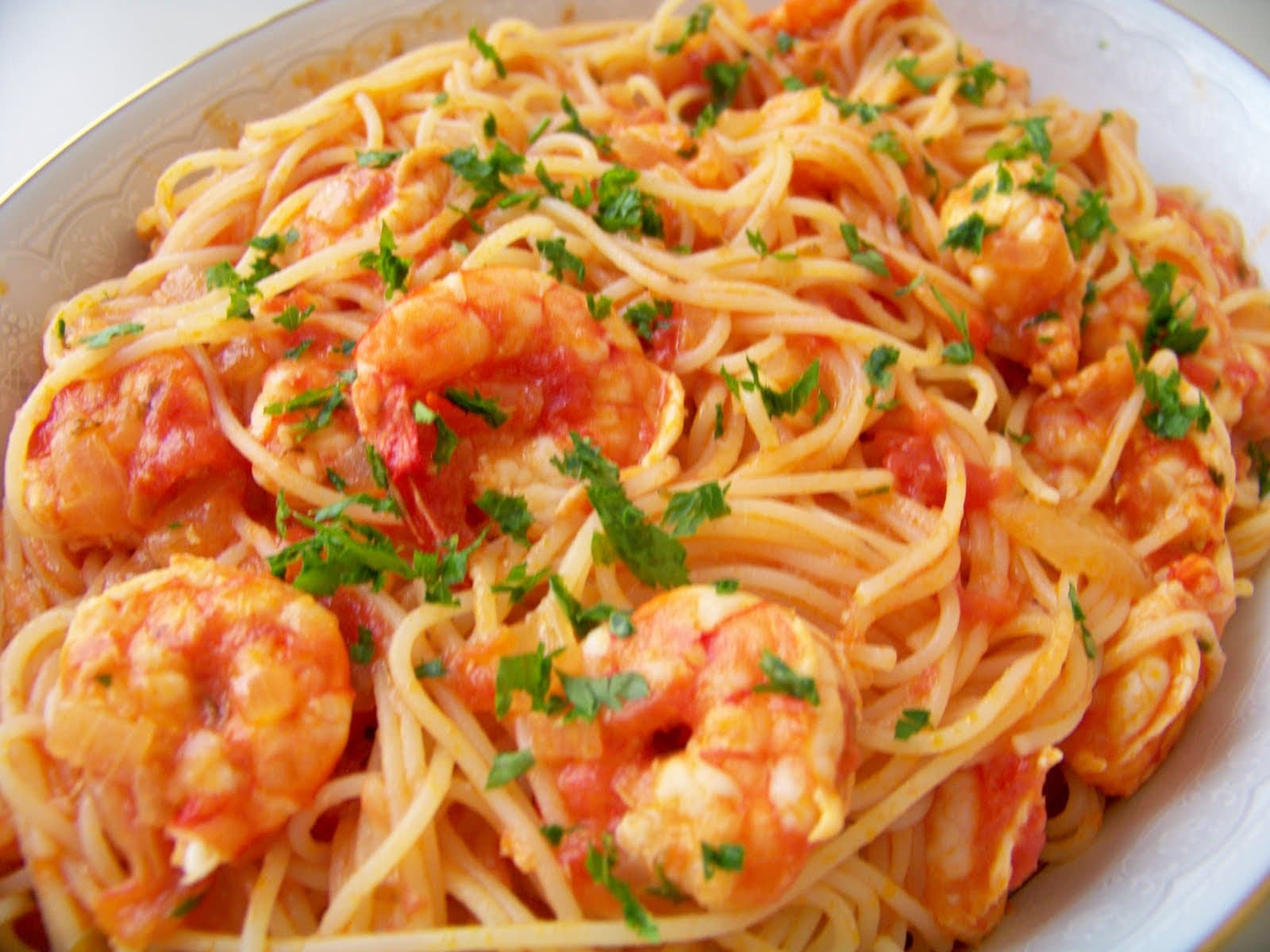 Spaguetti com Camarão