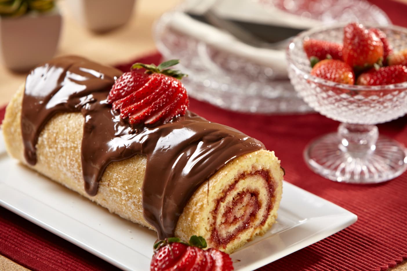 Rocambole de Morango