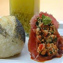 Carpaccio com Pasta de Pimentão