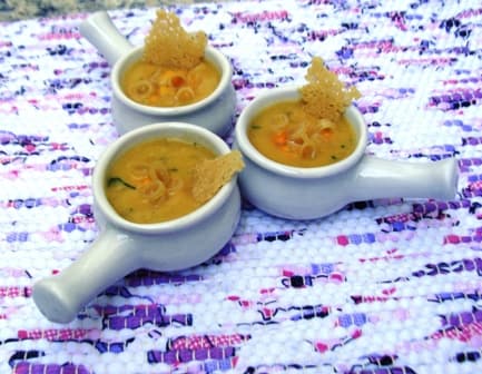 Panelinhas de milho verde com macarrão