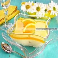 Gelado de baunilha e laranja