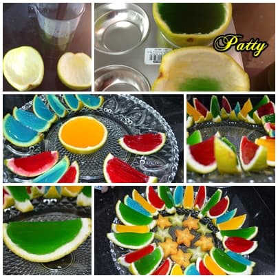 Gelatina na casca da laranja