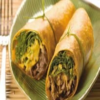 Wrap Carne Seca com Purê de Abóbora