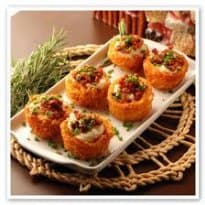 Ninhos de batata com salpicão