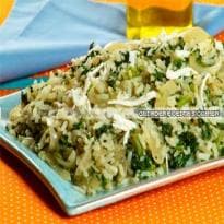 Arroz com espinafre e ricota