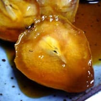 Peras carameladas no melado