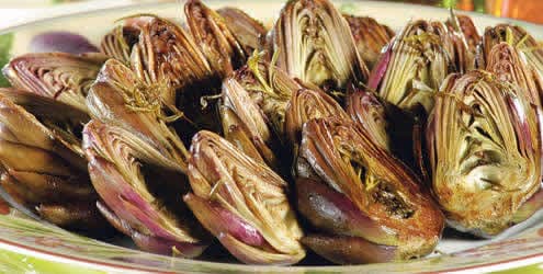 Alcachofras com alecrim