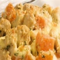 Frango gratinado com abóbora e queijo