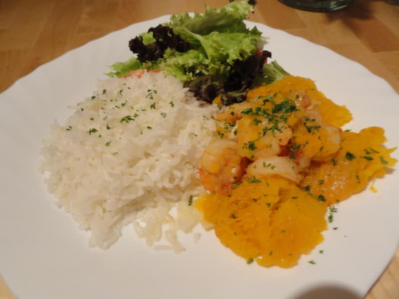 Abóbora Recheada com Camarões