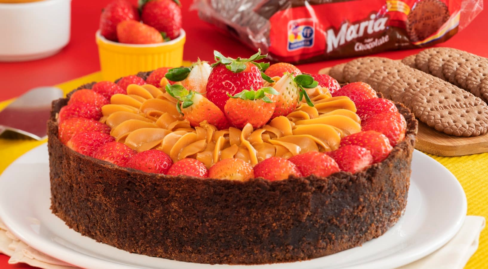 Torta de Morango com Doce de Leite