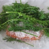 Salmão curado (Gravlax)