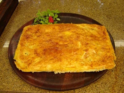 Strudel de presunto e mussarela