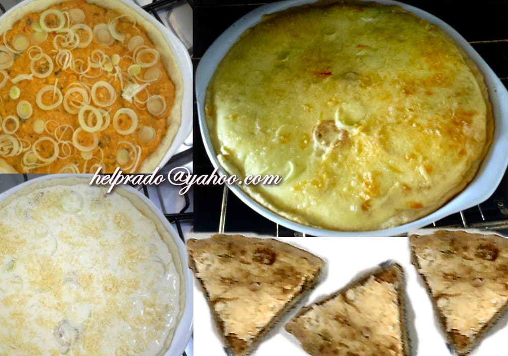 Quiche de Camarão com Alho Poró