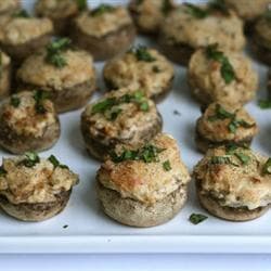 Cogumelos recheados com queijo