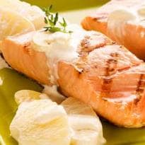 Peixe grelhado com molho de Abacaxi