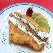 Linguado à dorê com molho branco