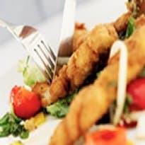 Iscas de Cação com Grão-de-Bico