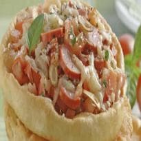 Pizza Frita de Salsicha